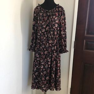 Talbots printed long sleeve dress